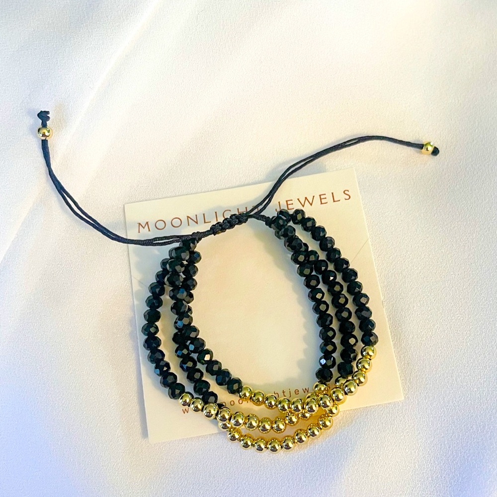 Boutique Crystal/Gold Plated Beaded Bracelet